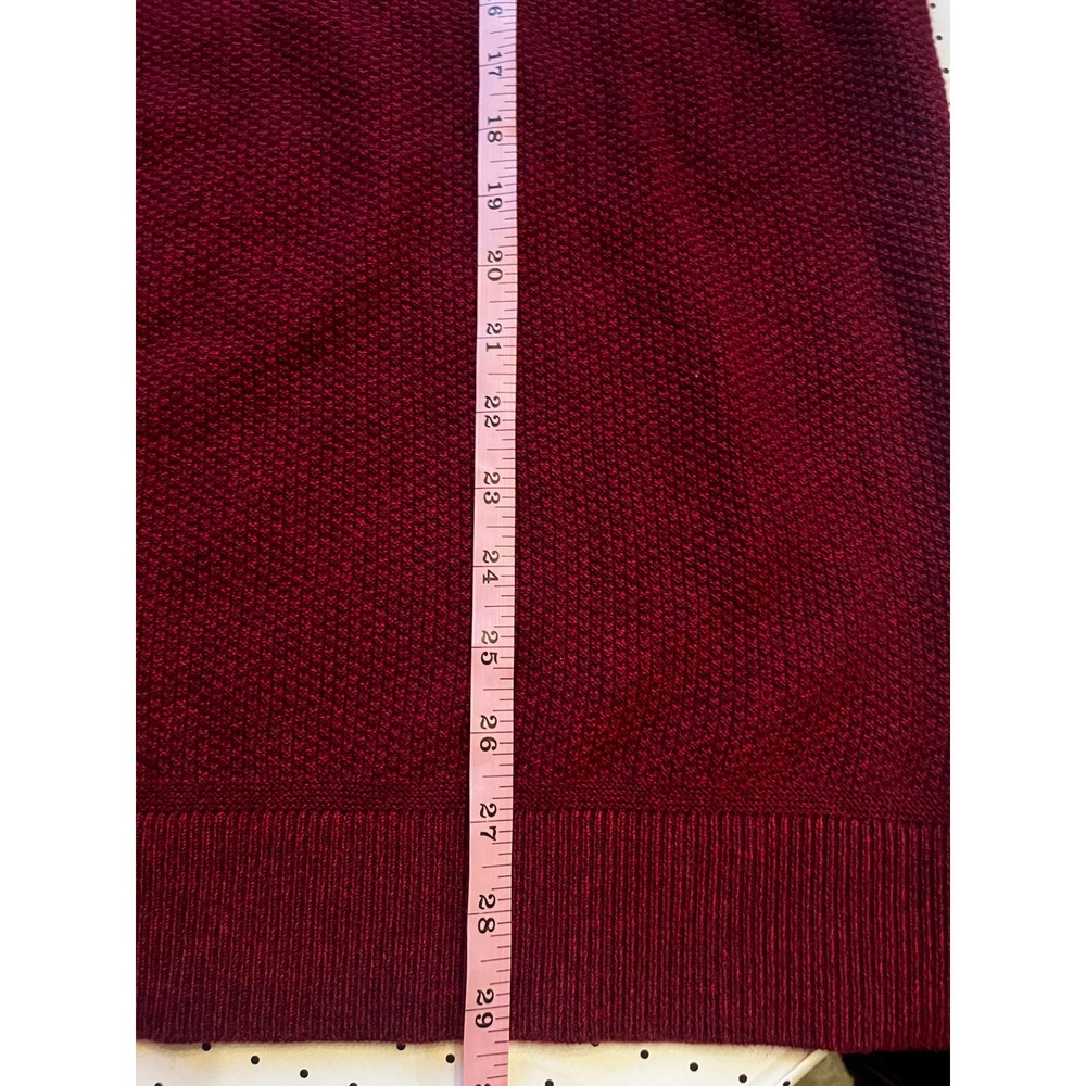 Lululemon Textured Crewneck Sweater Mens XL Burgundy Cotton Blend Raglan Knit - Picture 7 of 9